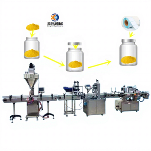 Spices Chili Milk Coffee Auger Filler Packing Production Line Bottle Vial Jar Automatic Filling Capping and Labeling Machine