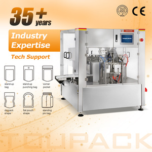 Rotary Premade Pouch Packing Machine For Doypack Zipper Bags With Multihead Weigher